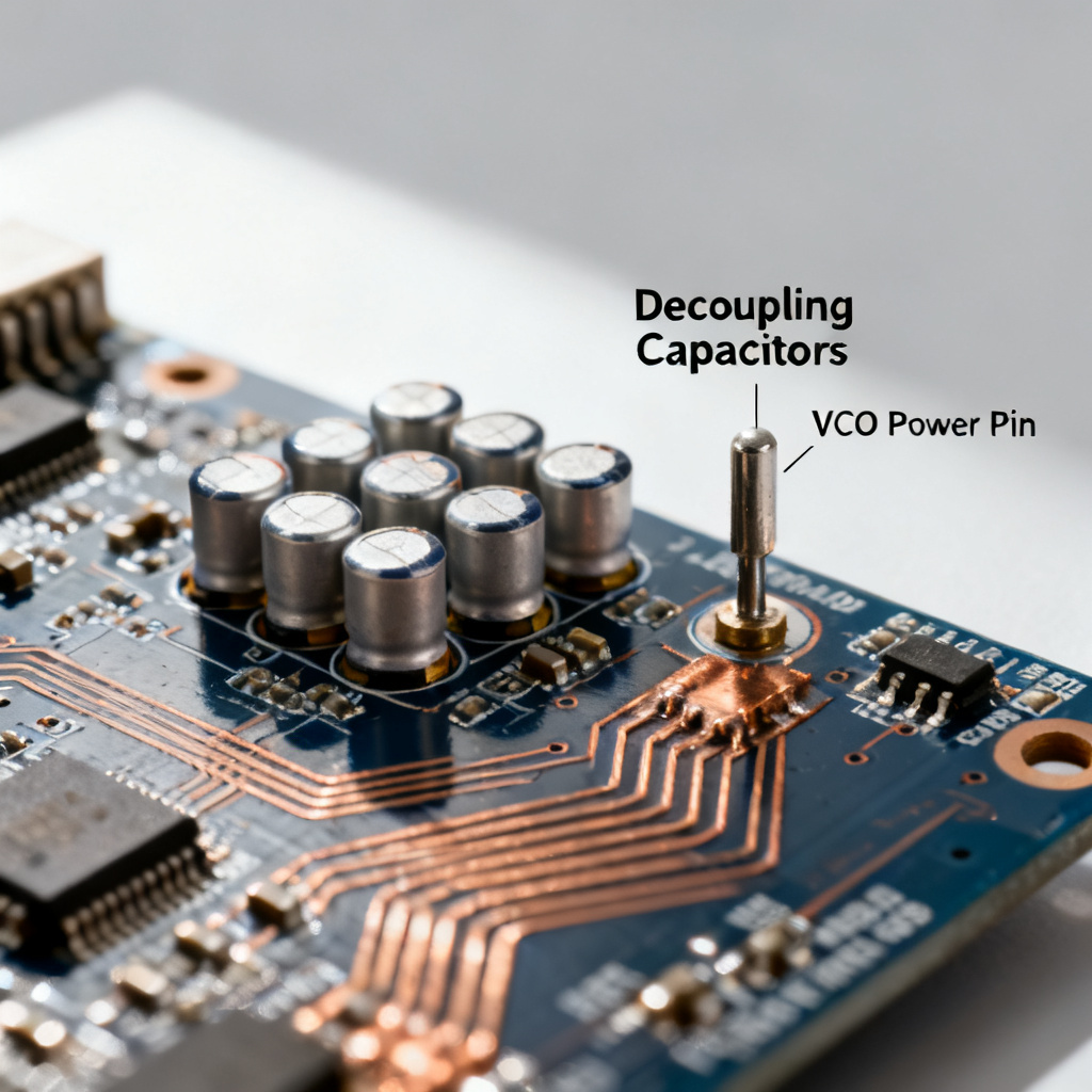 PDN mitigation using decoupling capacitors to reduce power supply induced jitter