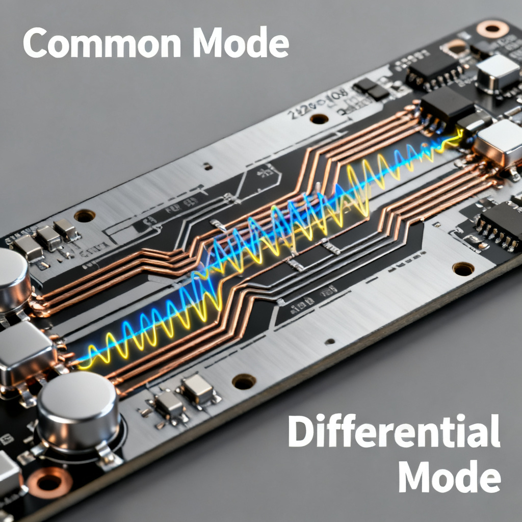 Reflection in transmission line for differential pairs common mode vs differential mode signal integrity concept