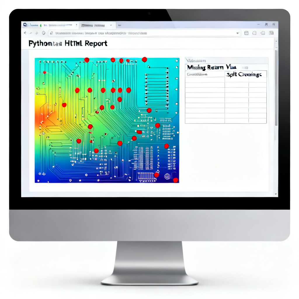 Return path violation report generated by Python script for high-speed PCB design validation