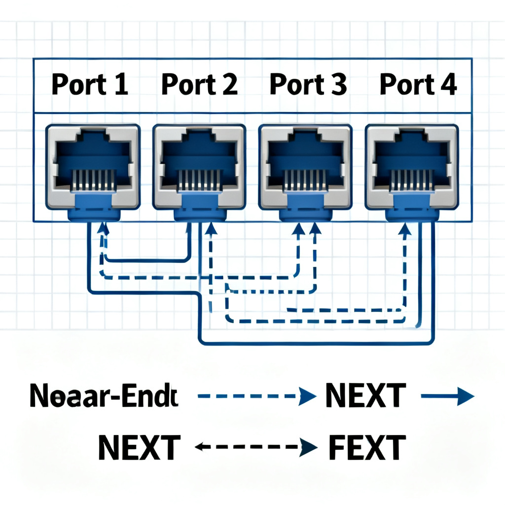 4-port S-Parameters diagram for NEXT and FEXT extraction in High Speed PCB