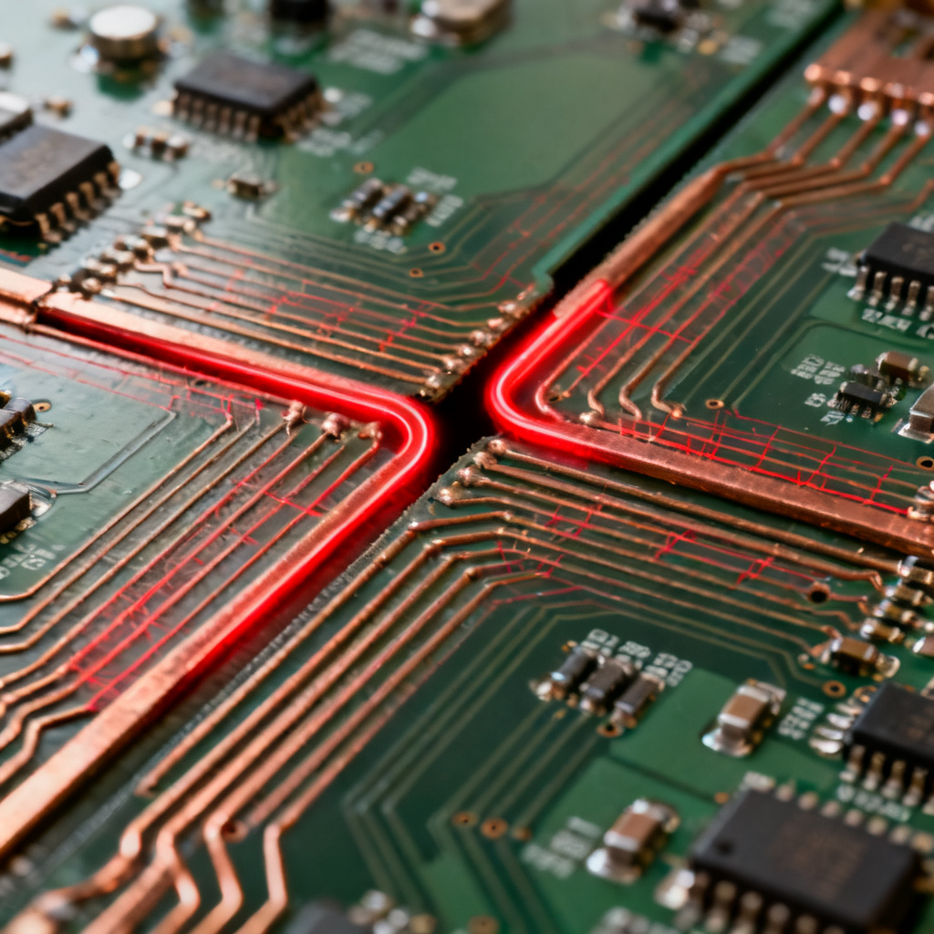 Return path discontinuity amplifies crosstalk across split planes in high speed PCB