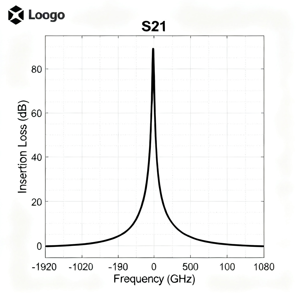 Stub resonance frequency S21 notch plot showing signal loss