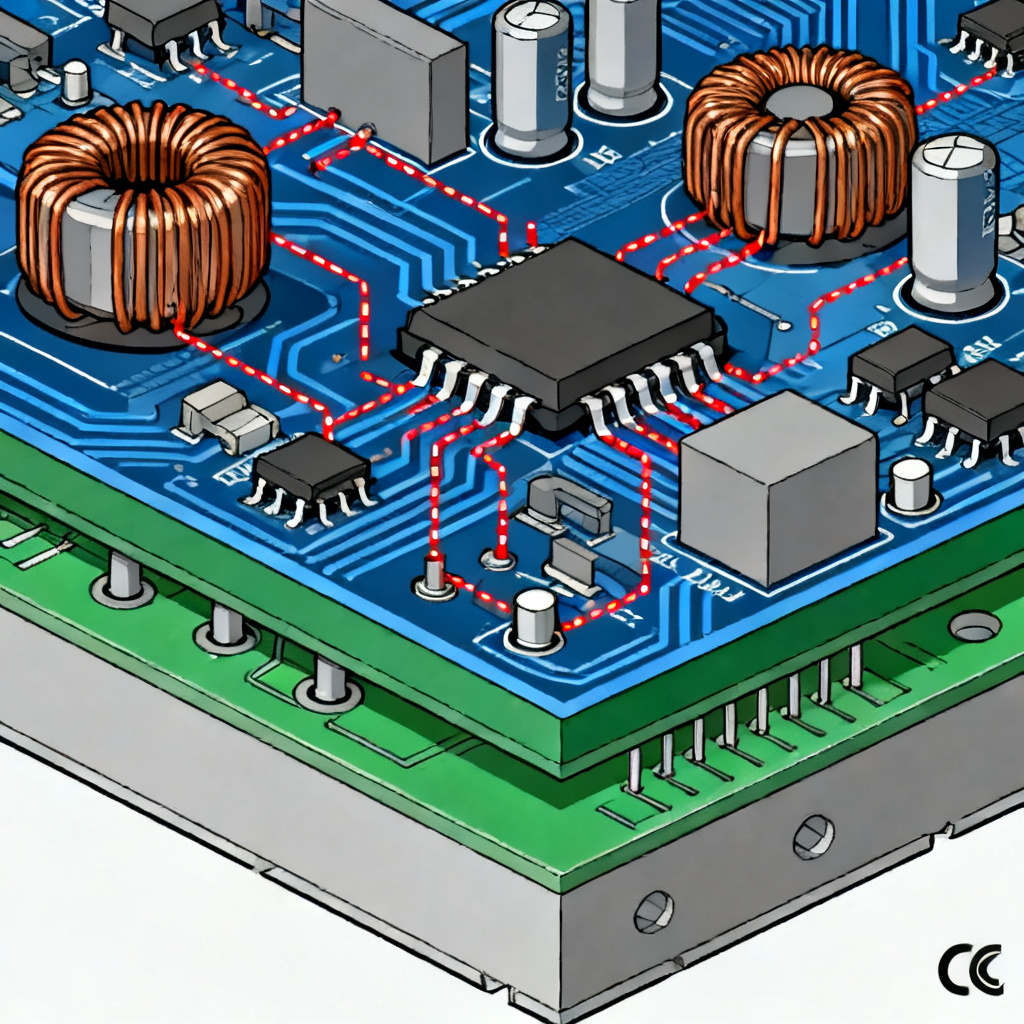 Switching power supply noise injection causing periodic jitter in high speed PCB