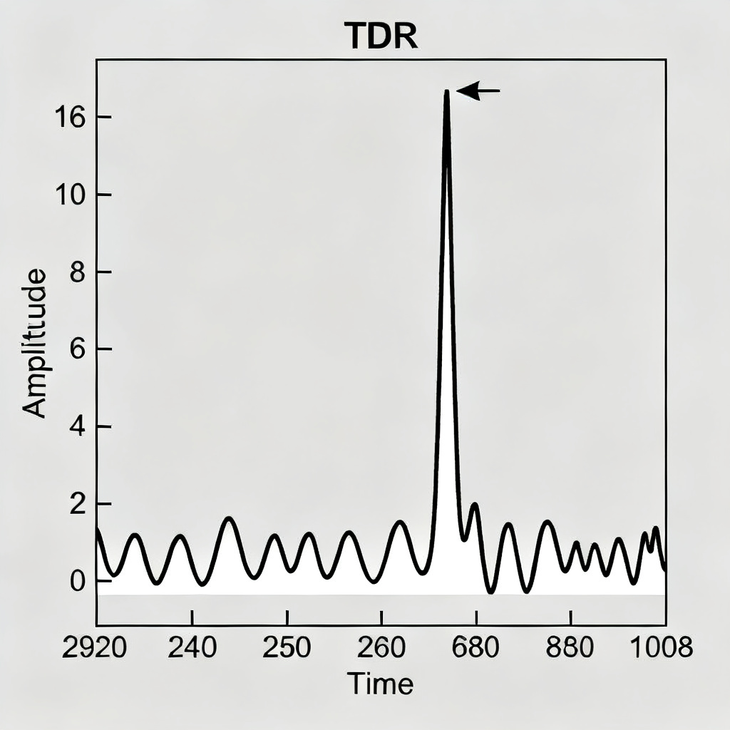TDR waveform detecting impedance discontinuity in controlled impedance PCB
