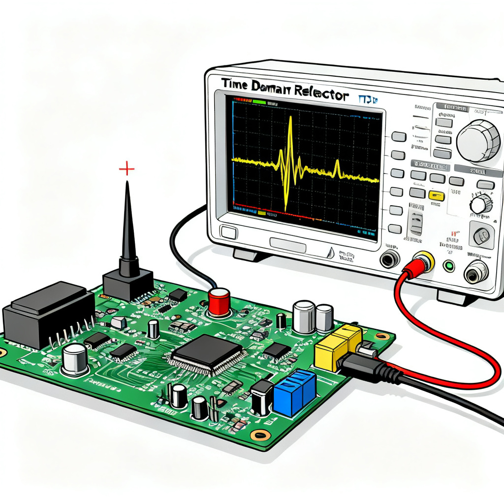 TDR measurement showing open circuit and short circuit reflection in transmission line