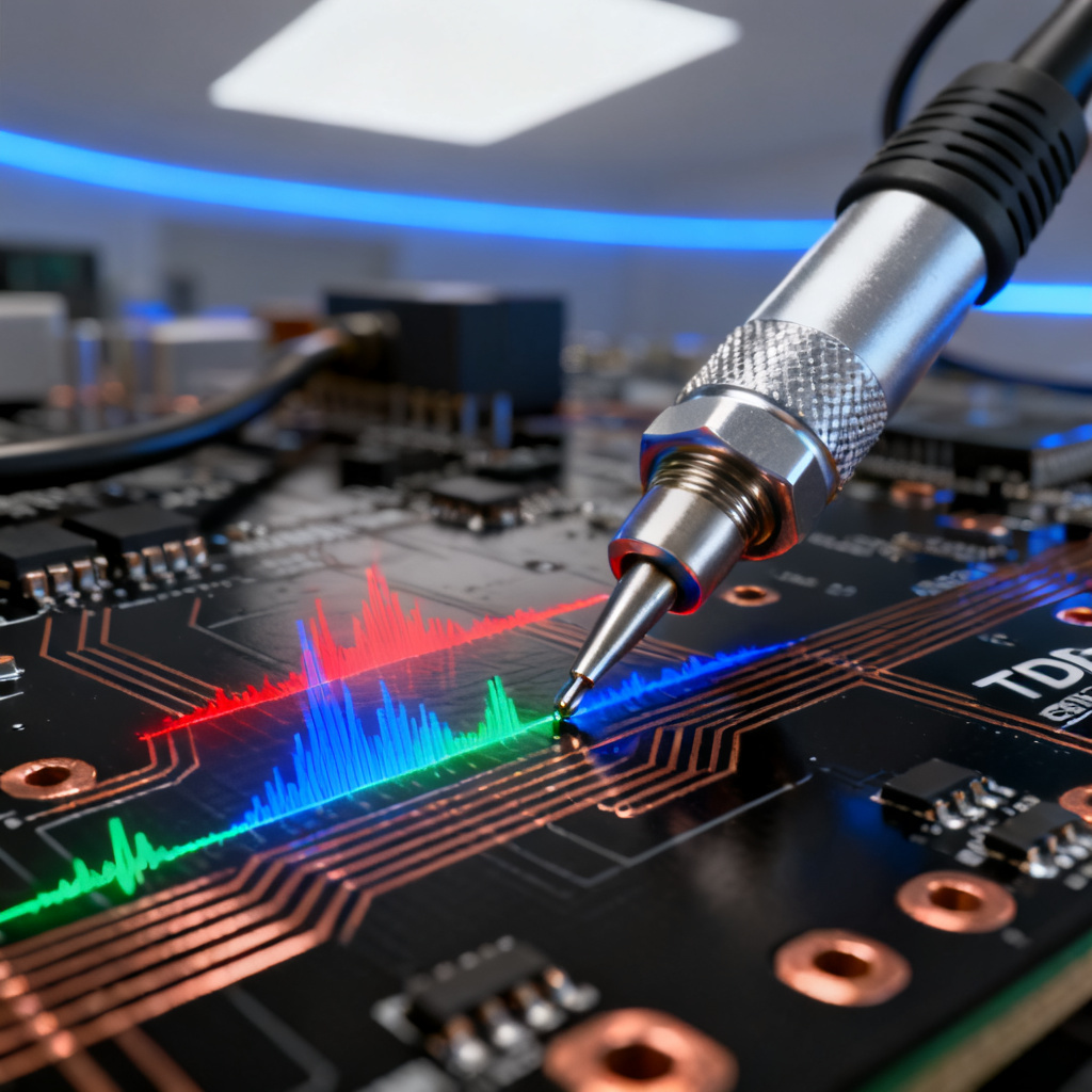 TDR measurement setup for PCB transmission line reflection testing