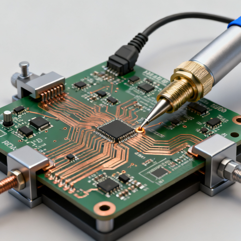 TDR probe and SMA cable connection for high-speed PCB reflection measurement