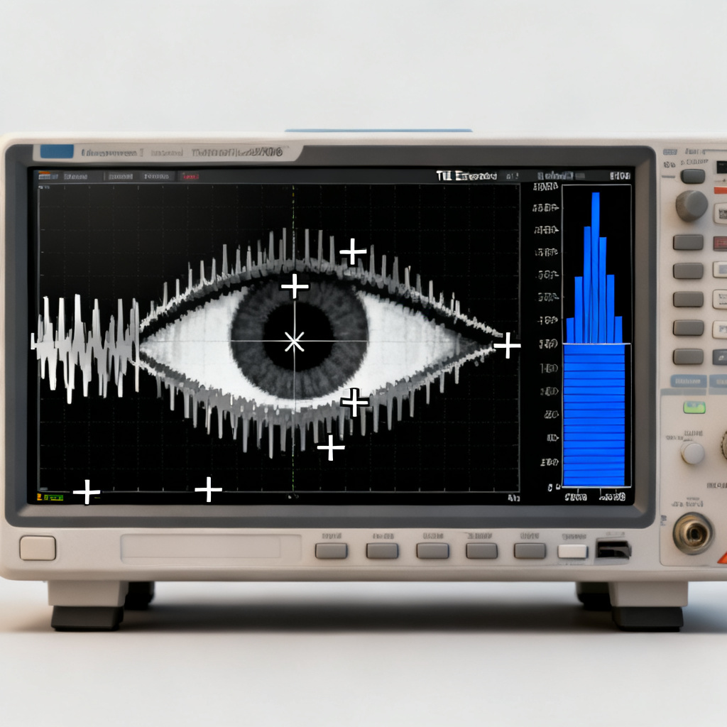 Eye diagram with TIE extraction points for jitter in high speed PCB measurement