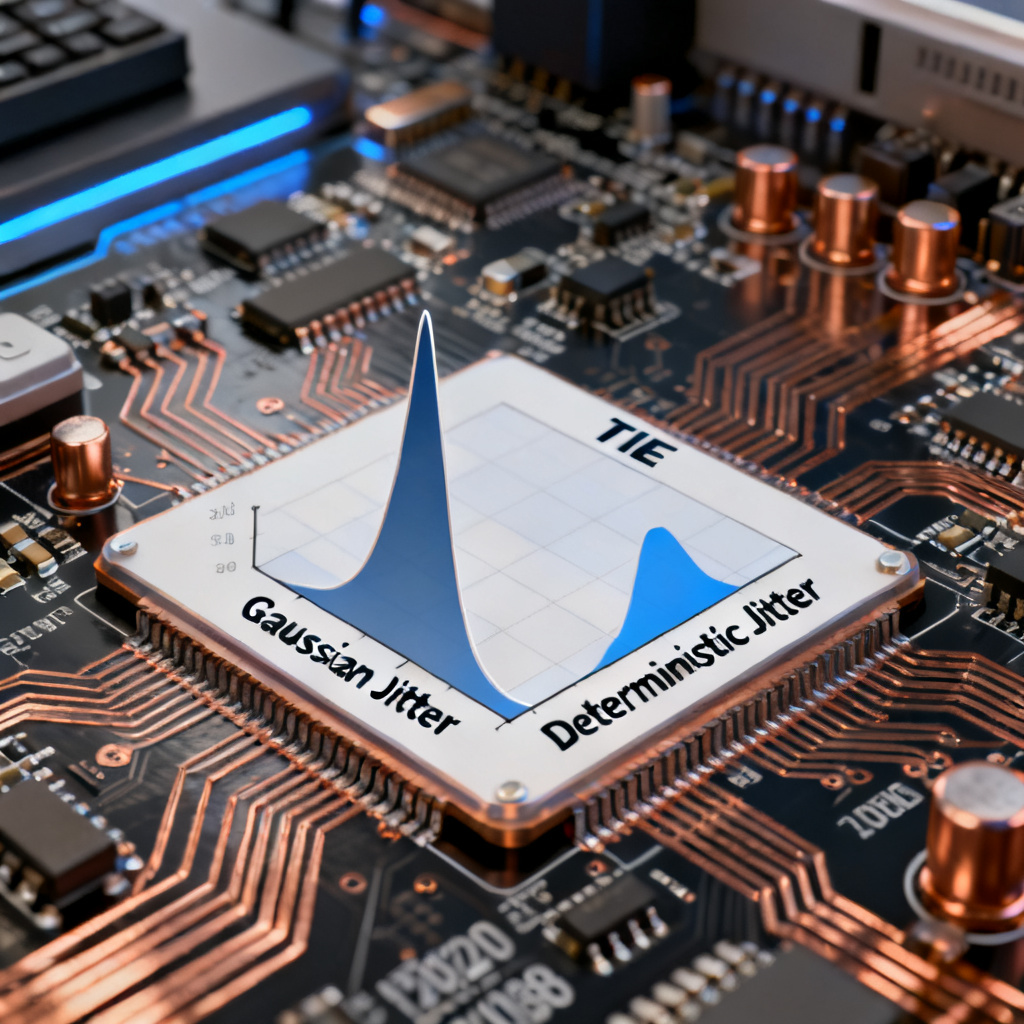 TIE histogram showing jitter decomposition for high speed PCB signal integrity analysis