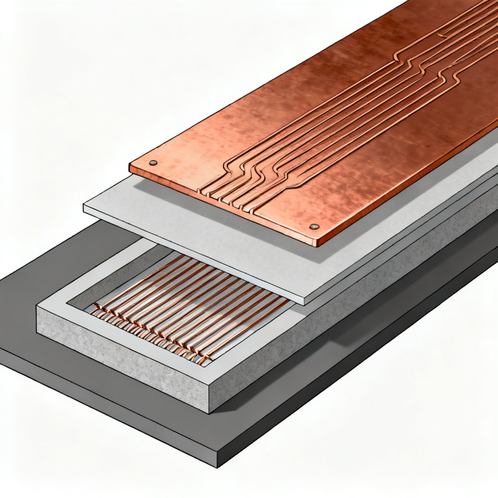 Transmission line PCB showing microstrip and stripline structures for high-speed signal integrity