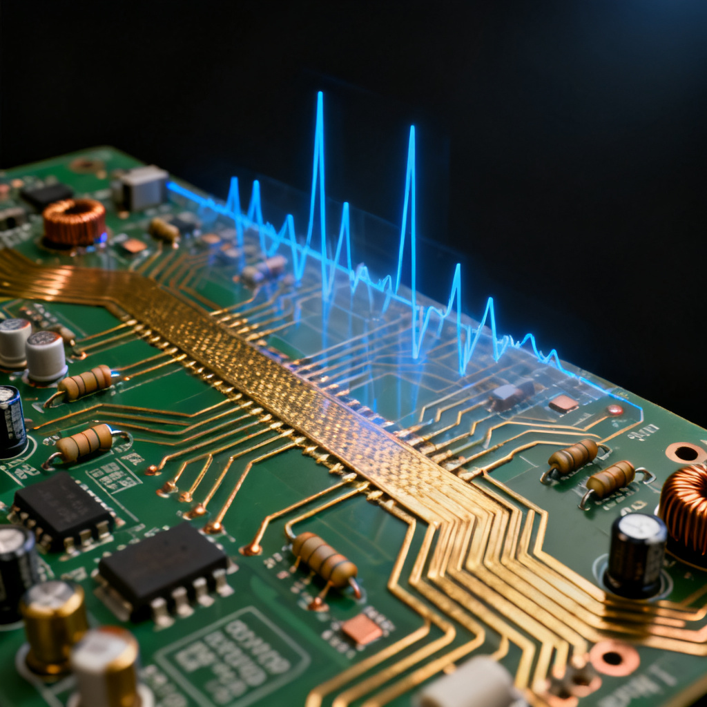 Transmission line reflection calculation overview showing signal integrity analysis on PCB