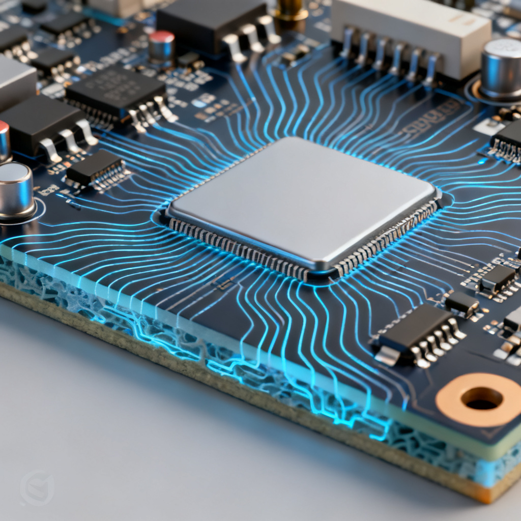 How via stub and anti-pad design affect crosstalk in high speed PCB 3D illustration
