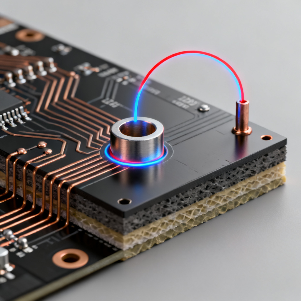 Via stub causing impedance discontinuity in high-speed PCB via transition