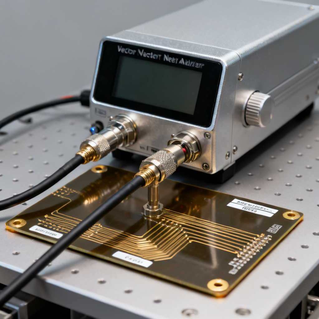 VNA measurement setup for extracting Near-End and Far-End Crosstalk from S-Parameters on High Speed PCB