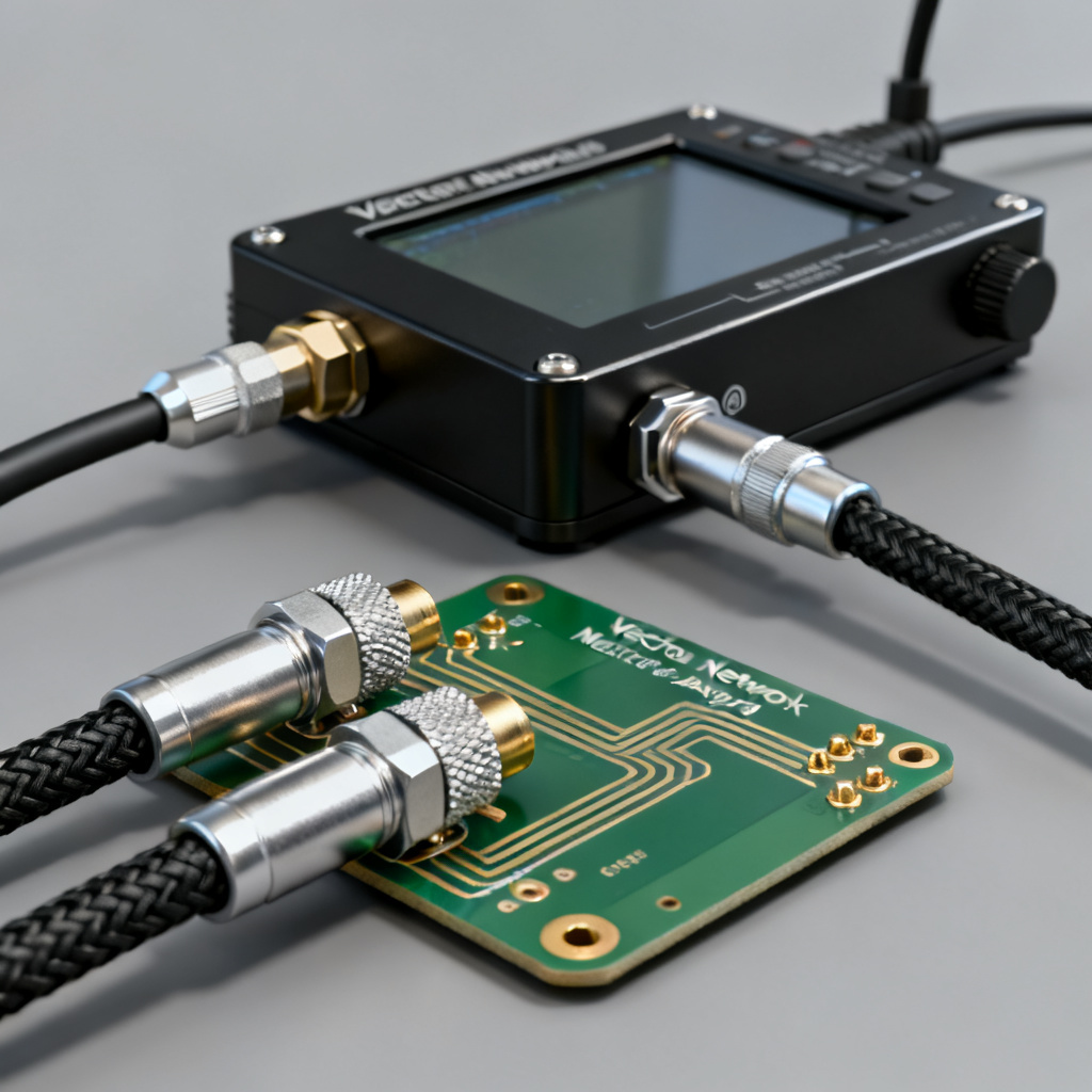 VNA S11 reflection measurement setup for high-speed PCB transmission line testing
