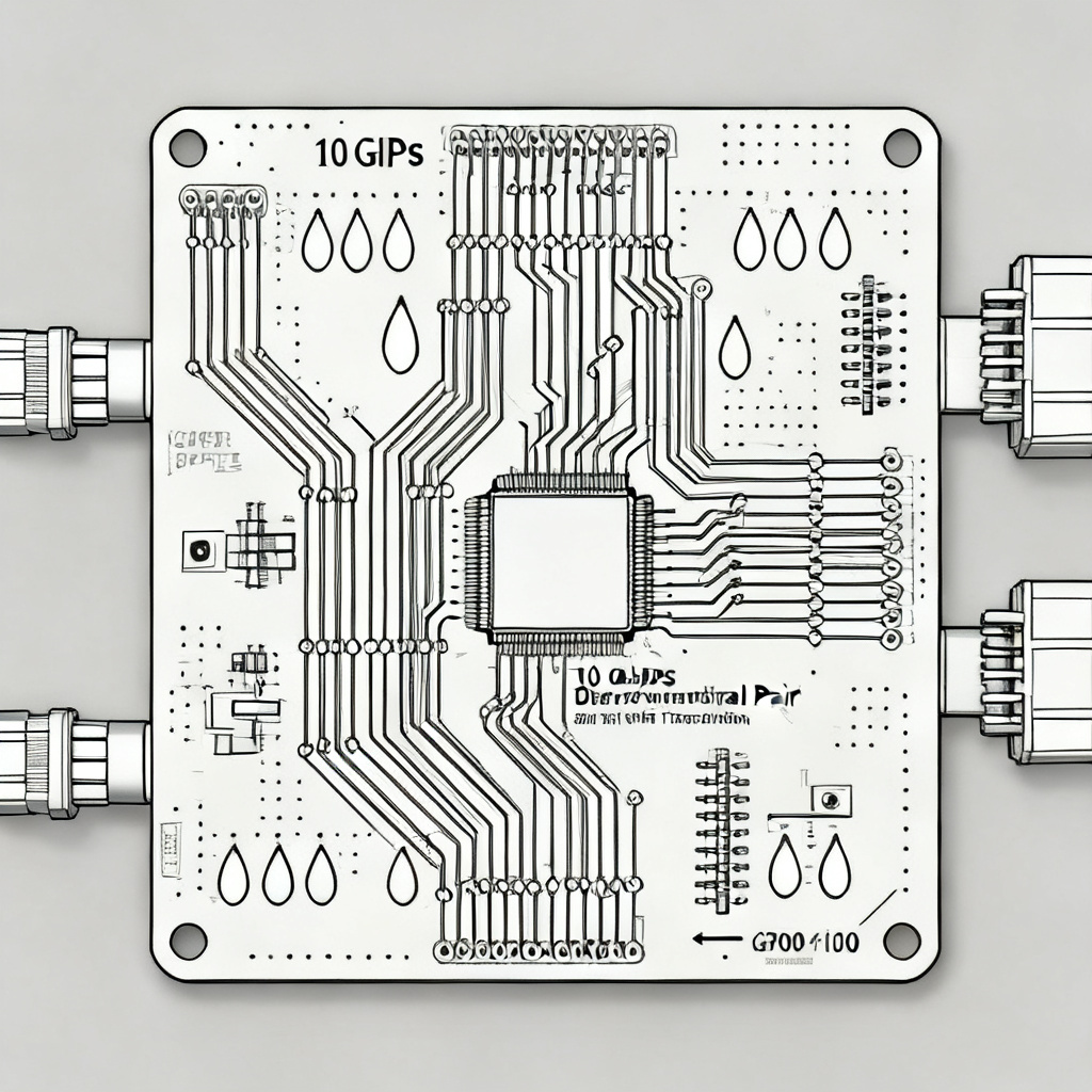 10Gbps differential pair impedance optimization PCB design with vias pads and connector
