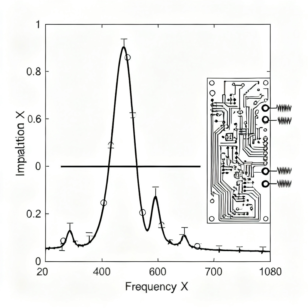 AC impedance profile Power Integrity PCB Simulation showing Z-target resonance peaks