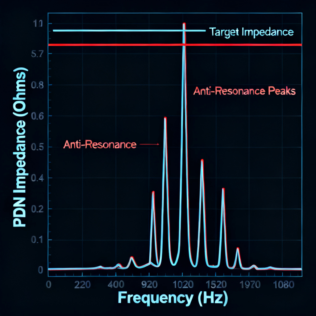 AC PDN impedance profiling for Power Integrity PCB with Z(f) plot