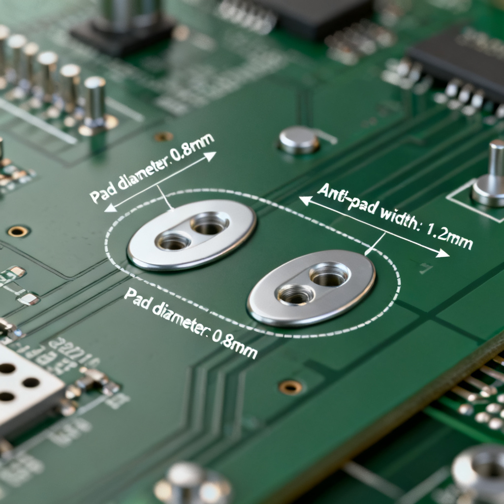 Anti-pad geometry optimization for BGA breakout impedance control