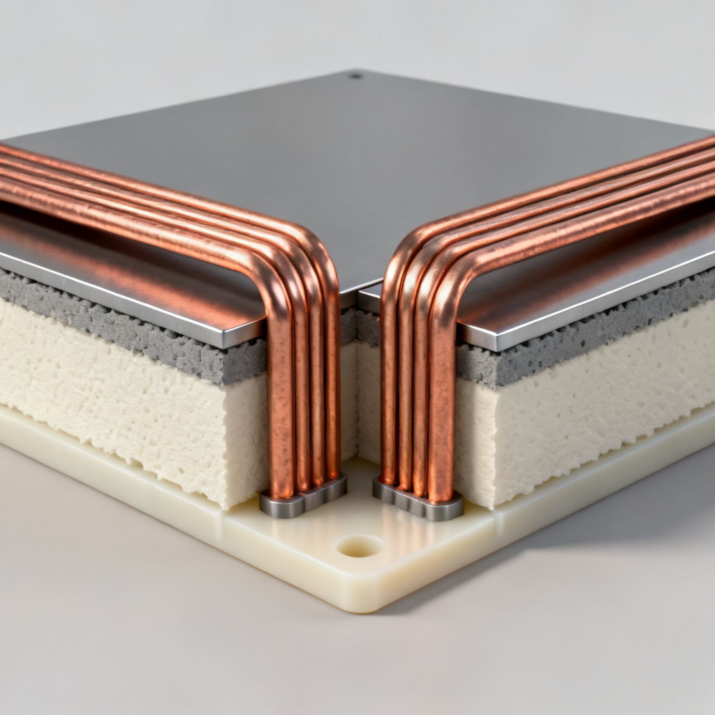 Broadside-coupled differential pair stackup showing vertically aligned traces on adjacent PCB layers