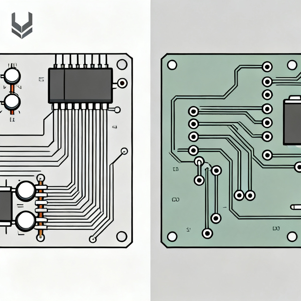 Common mistakes in decoupling capacitor selection and placement for power integrity PCB showing poor layout