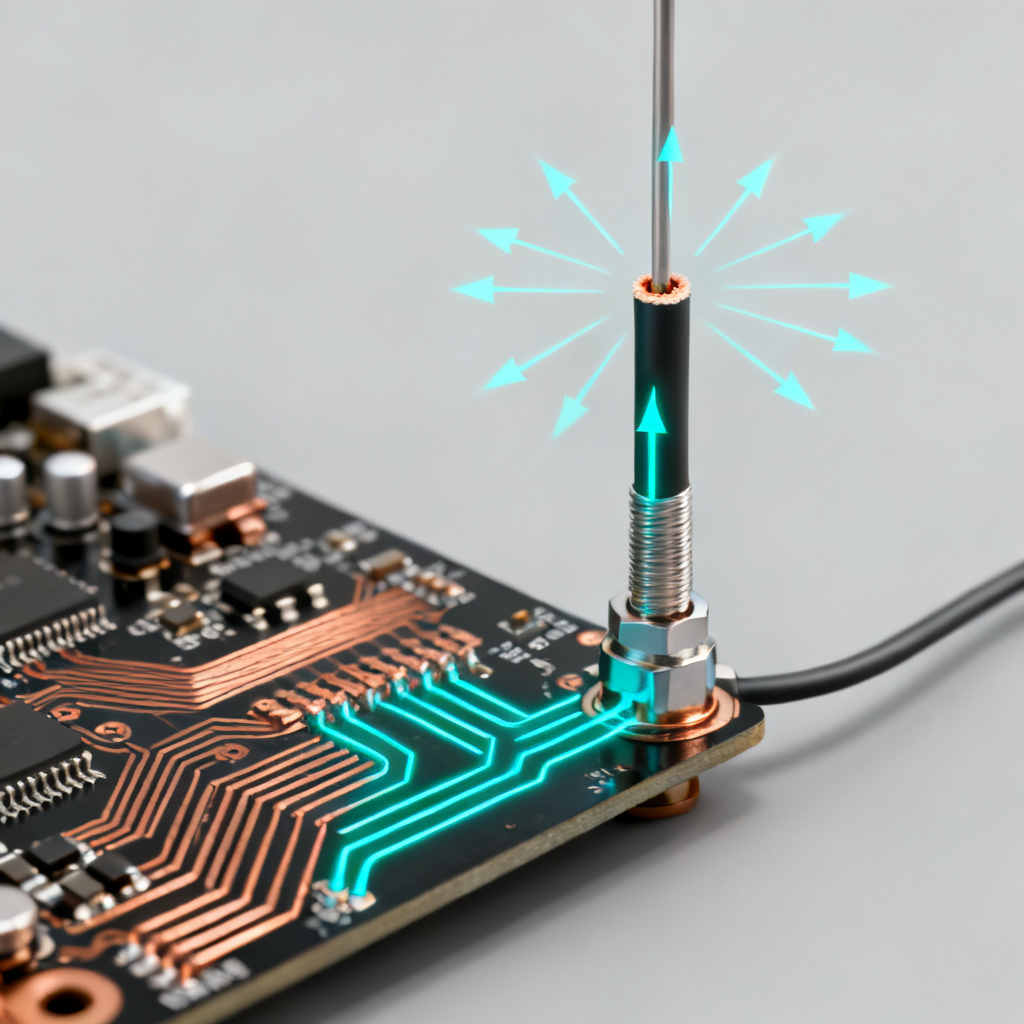 Common mode cable antenna radiation in high speed PCB design showing parasitic currents