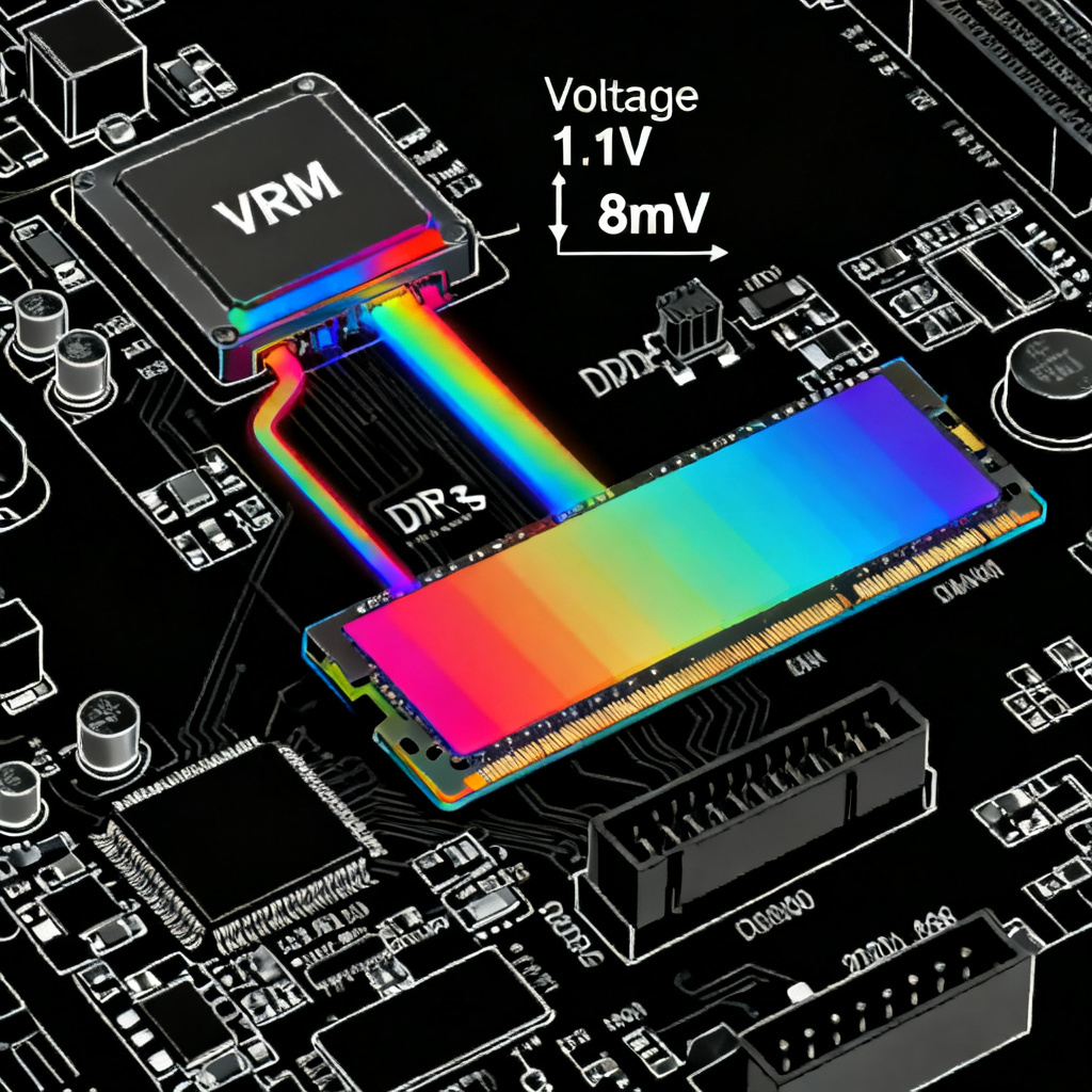 DC IR drop simulation for DDR5 power rails showing voltage distribution