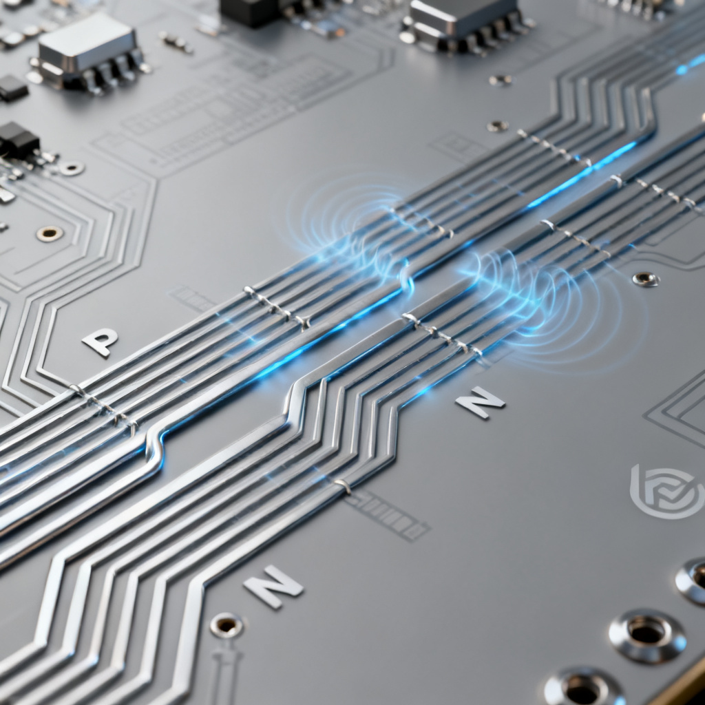Differential pair skew affecting impedance and common mode noise in high-speed PCB design