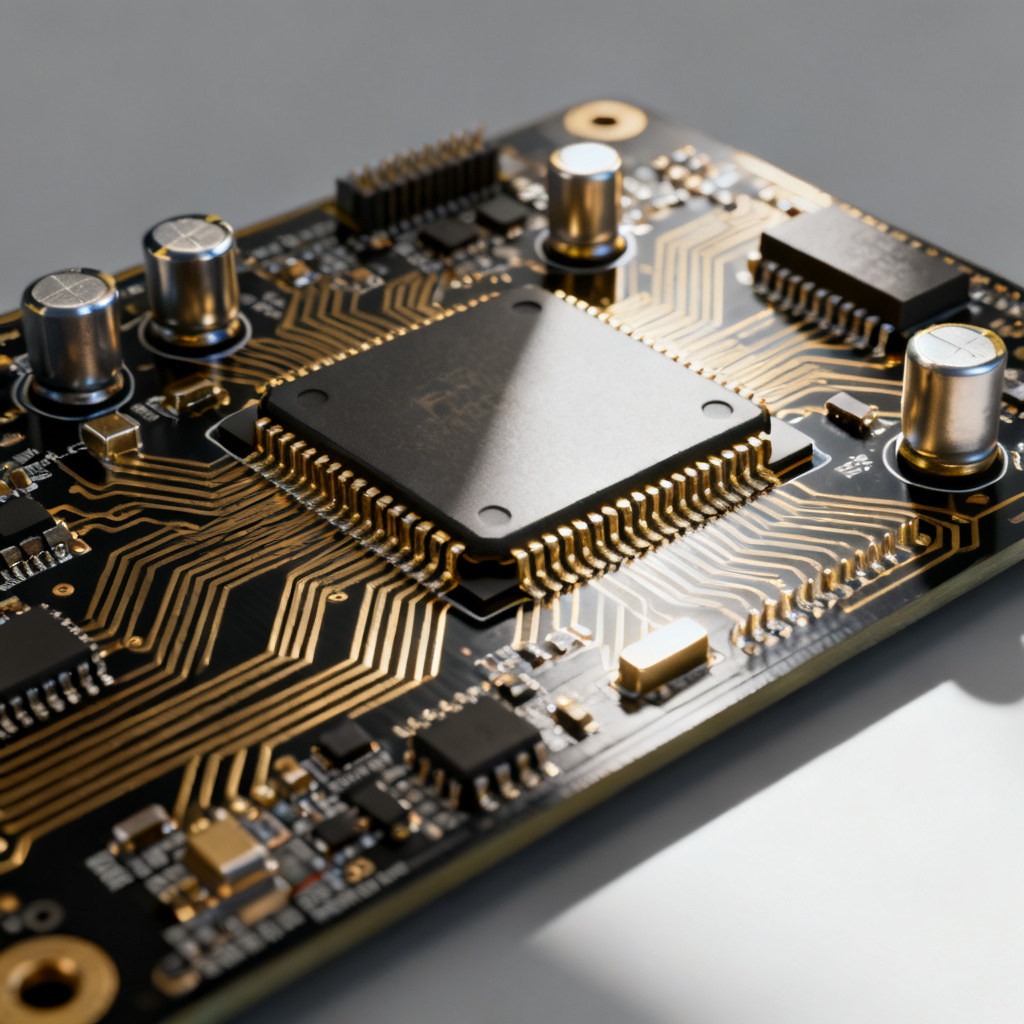 FPGA power integrity PCB design overview showing multi-layer board with decoupling capacitors