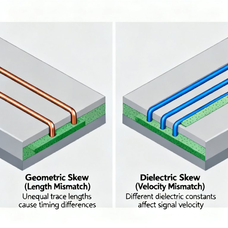 skew between P and N affects differential pair impedance and common mode noise