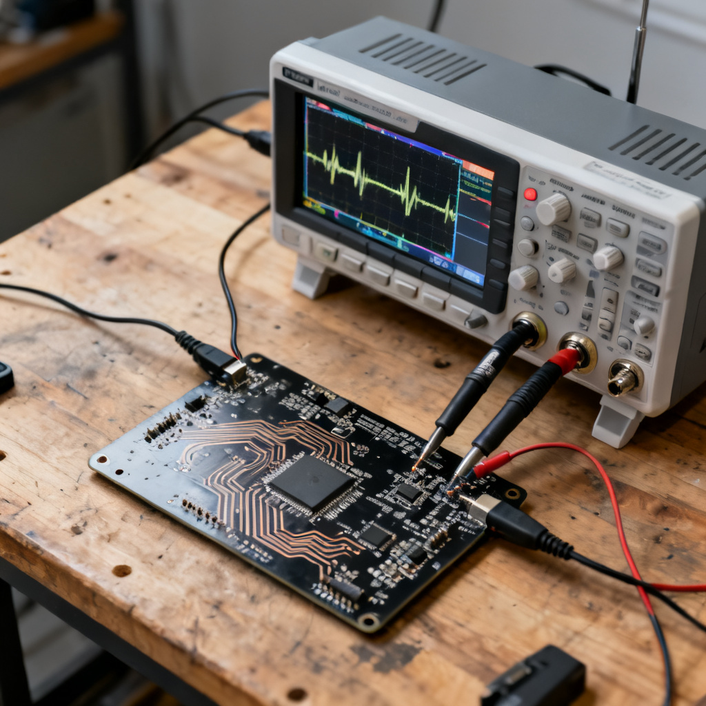 High-speed PCB power integrity testing equipment for power rail ripple and noise measurement