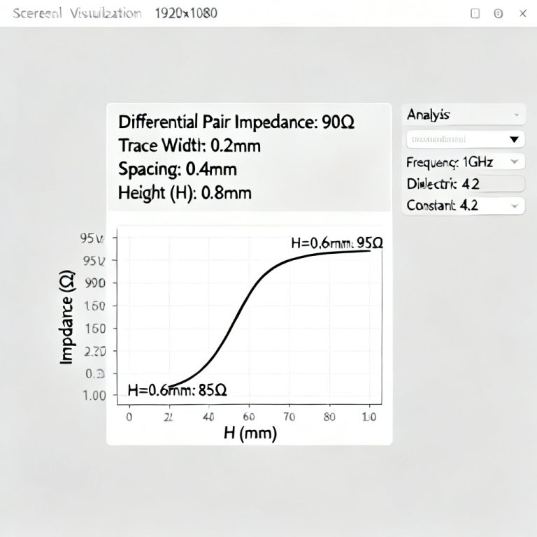 dielectric height (H) changes differential pair impedance
