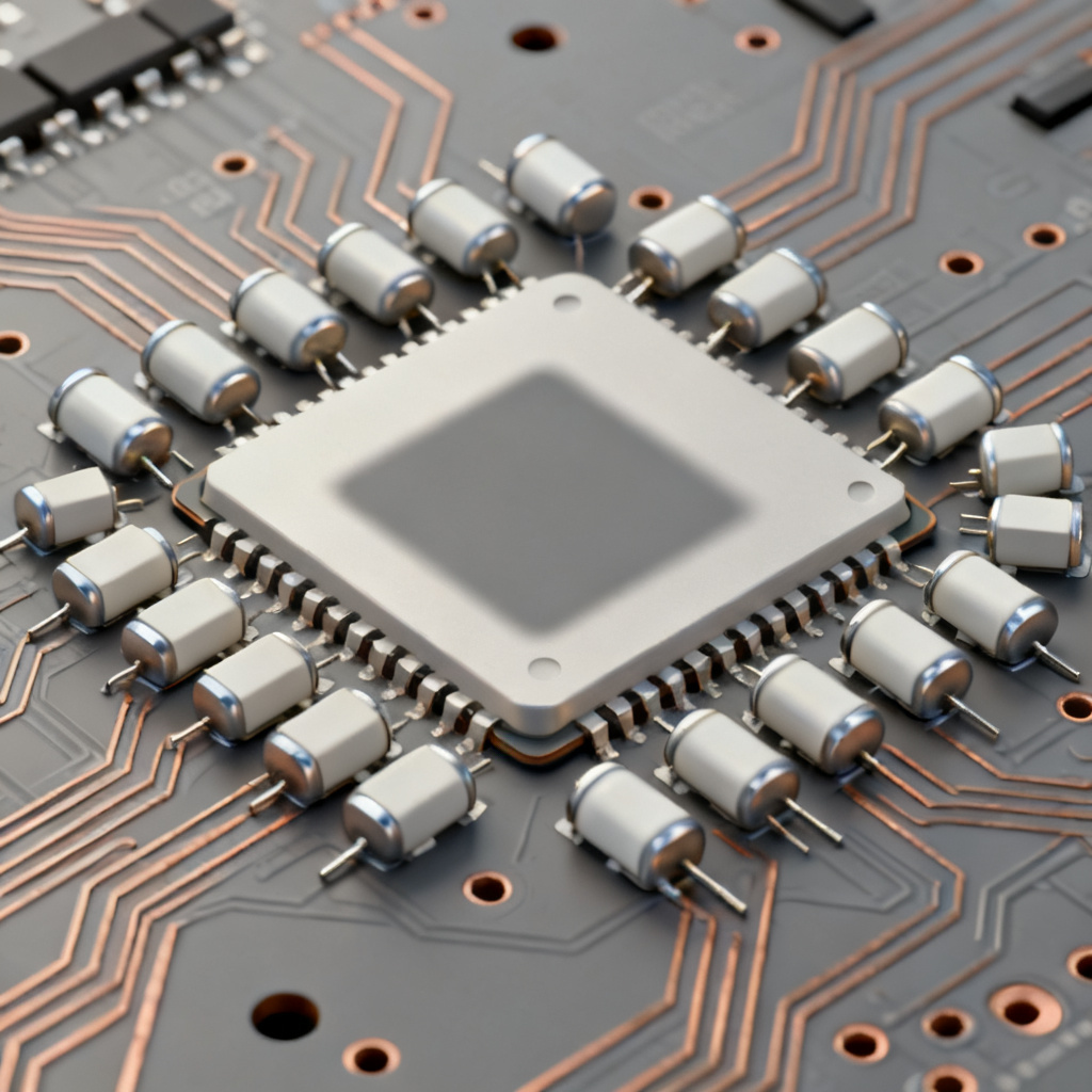 Package-level MLCC decoupling capacitors on IC substrate for power integrity hierarchy