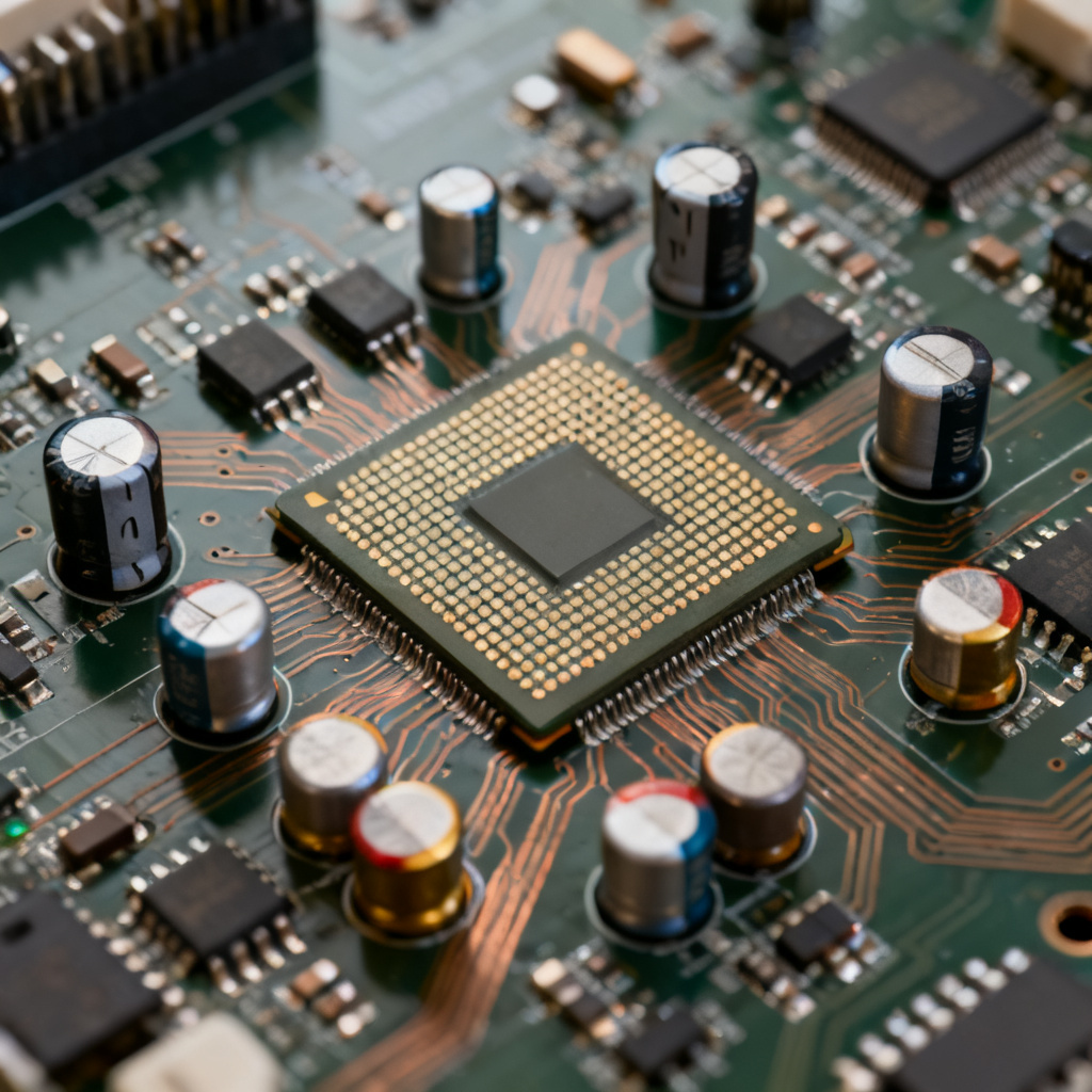 PCB decoupling capacitors placement near IC for power integrity hierarchy optimization
