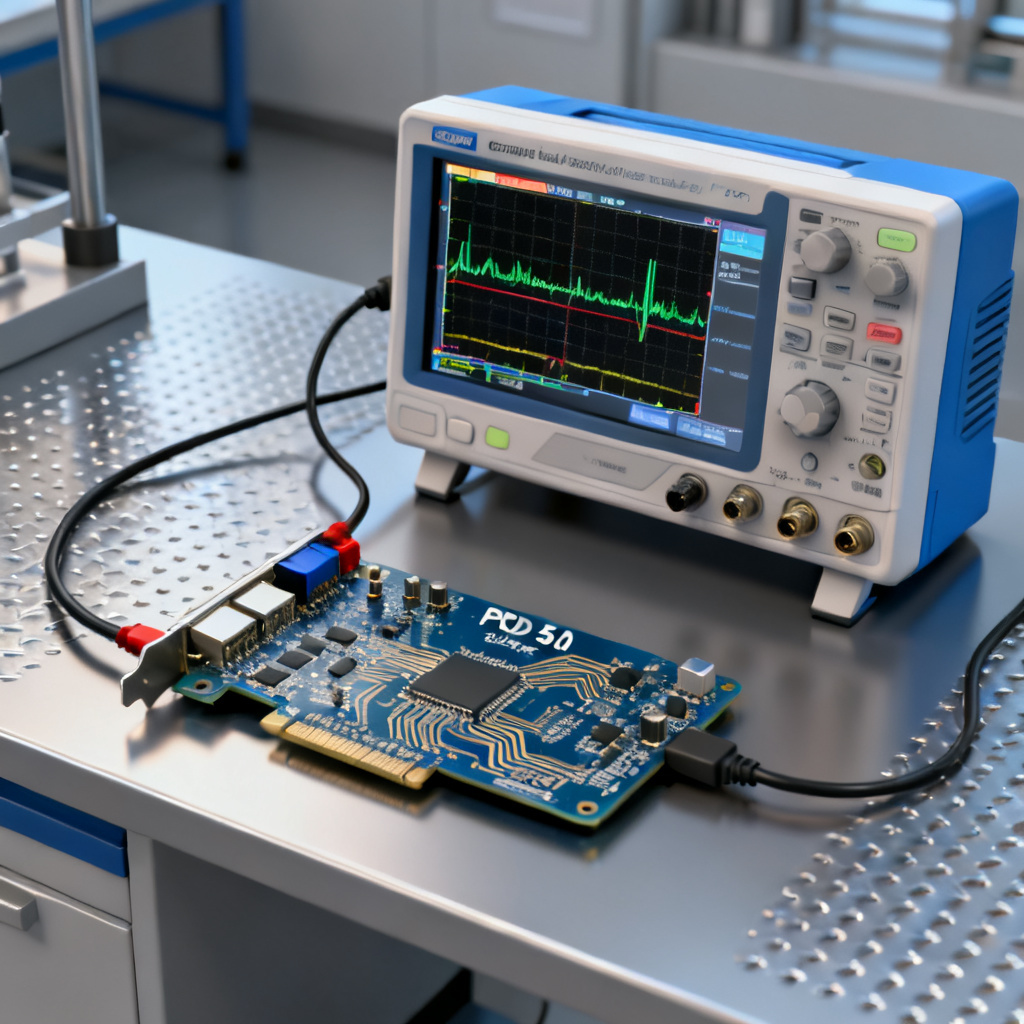 PCIe 5 differential pair impedance testing with high-speed oscilloscope and probes