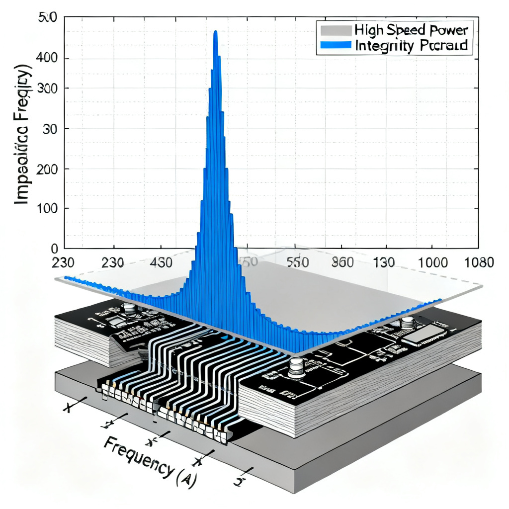 Impedance spike caused by plane pair resonance in power integrity PCB