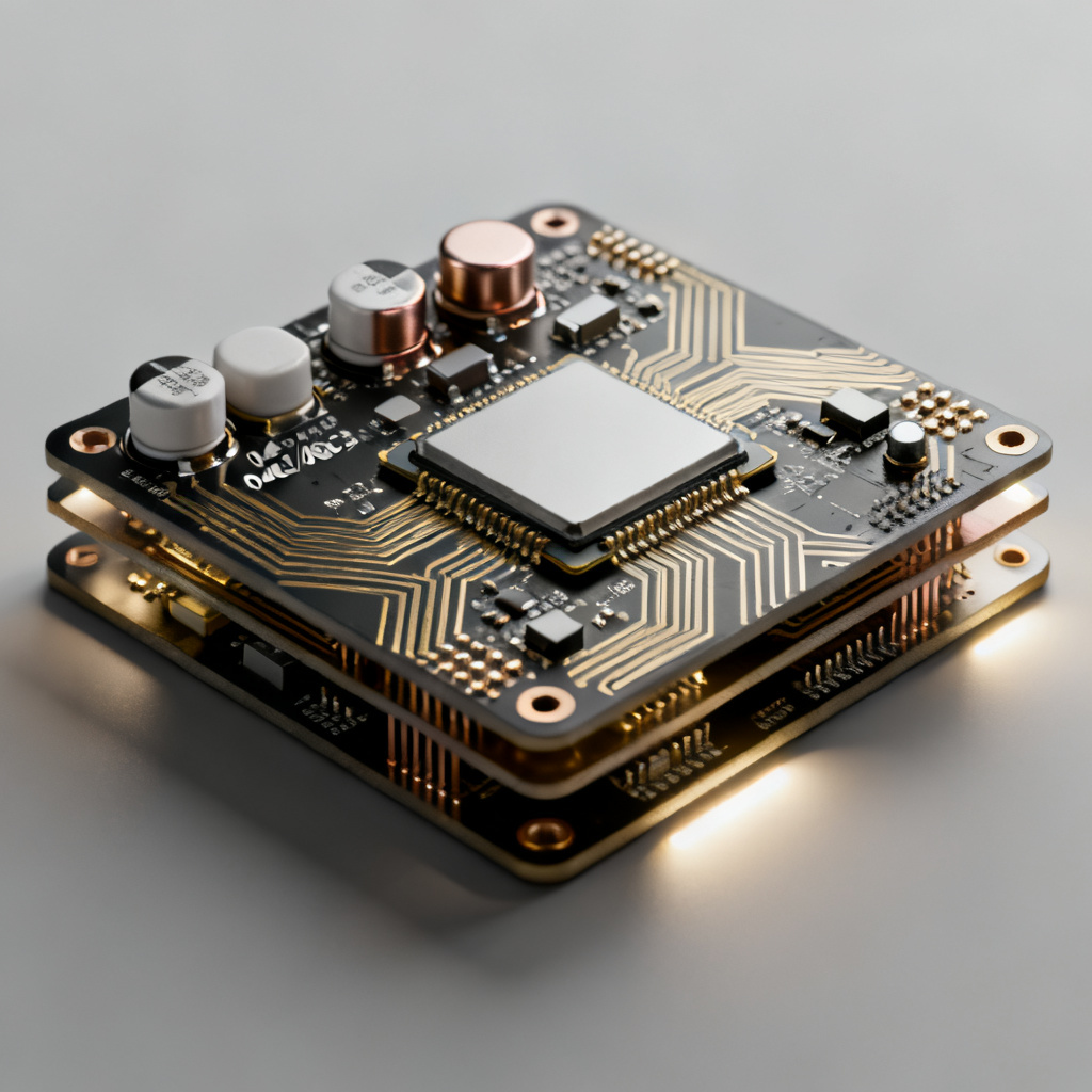 Power Distribution Network overview for high-current processors showing multi-layer PCB with decoupling capacitors