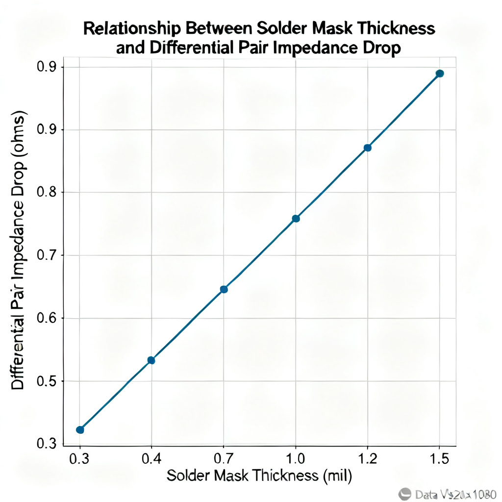Solder mask thickness impact on differential pair impedance drop chart