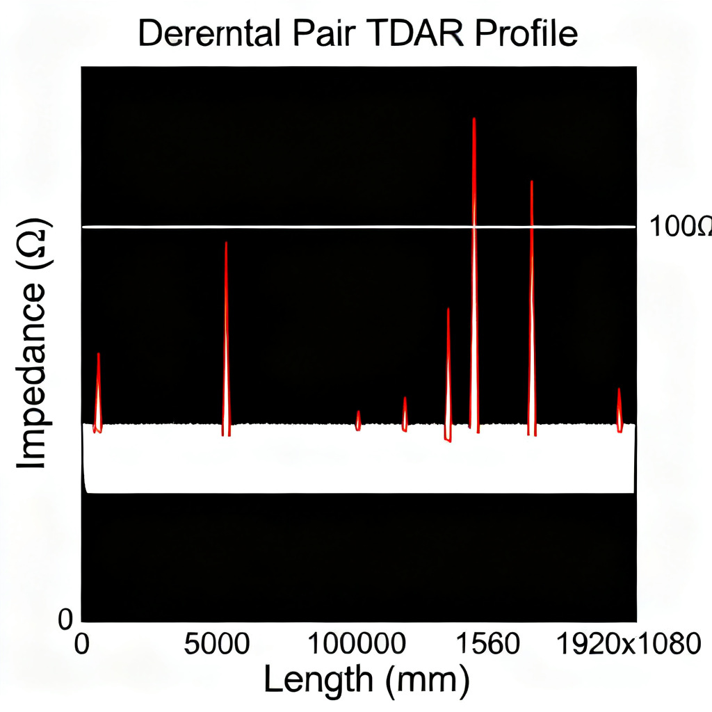 TDR impedance validation for differential pair impedance design showing impedance profile curve