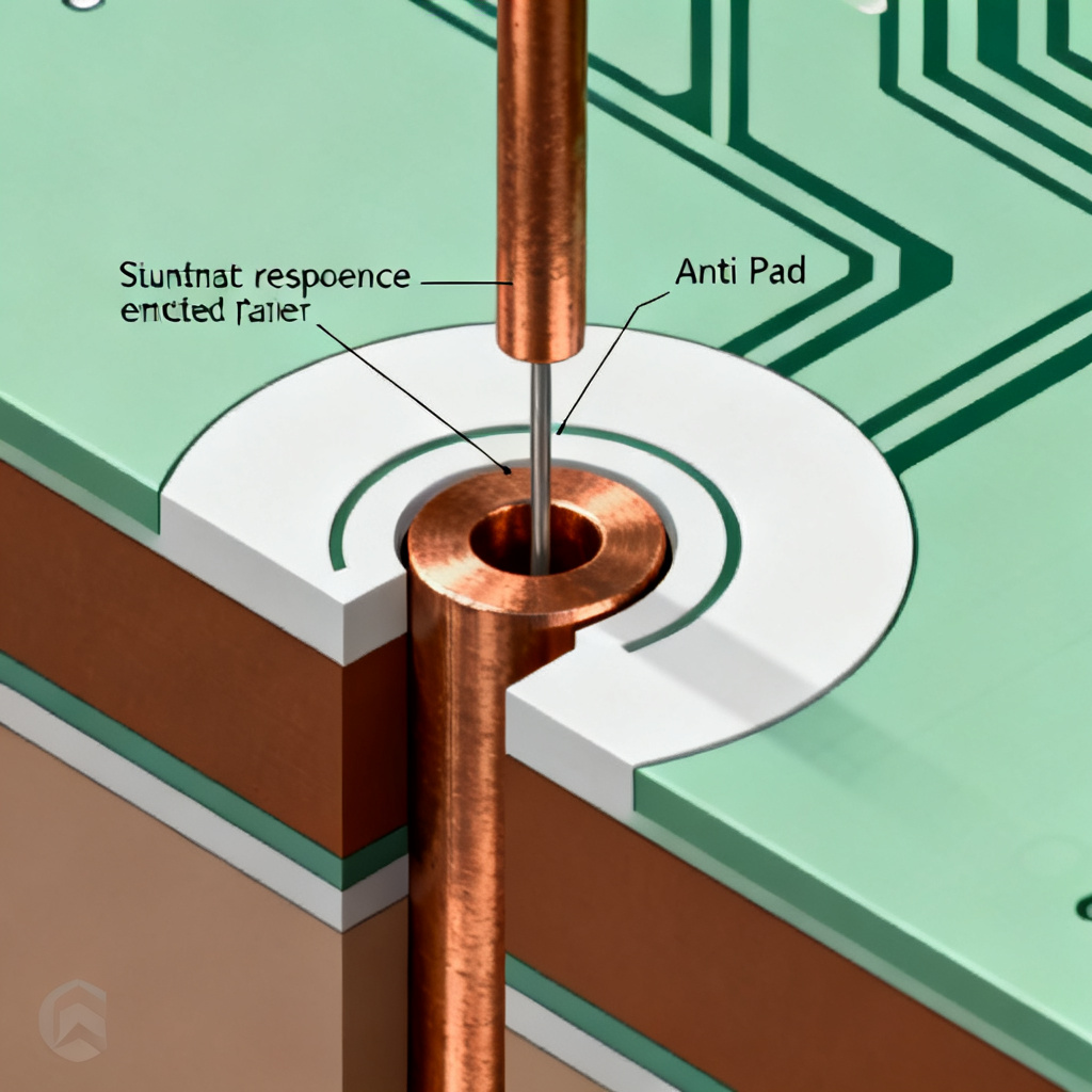 Via stub and anti-pad effects on differential pair impedance in BGA breakout