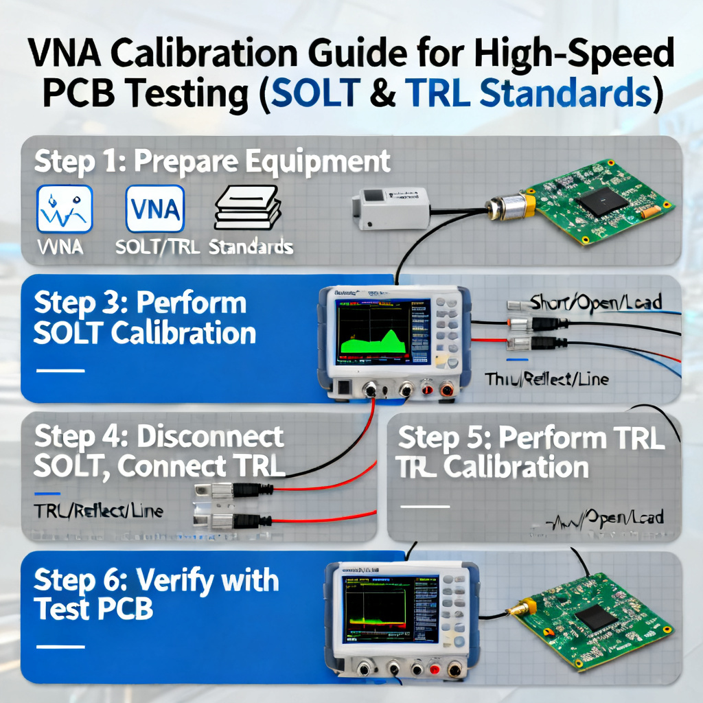 VNA calibration procedure for differential pair impedance verification