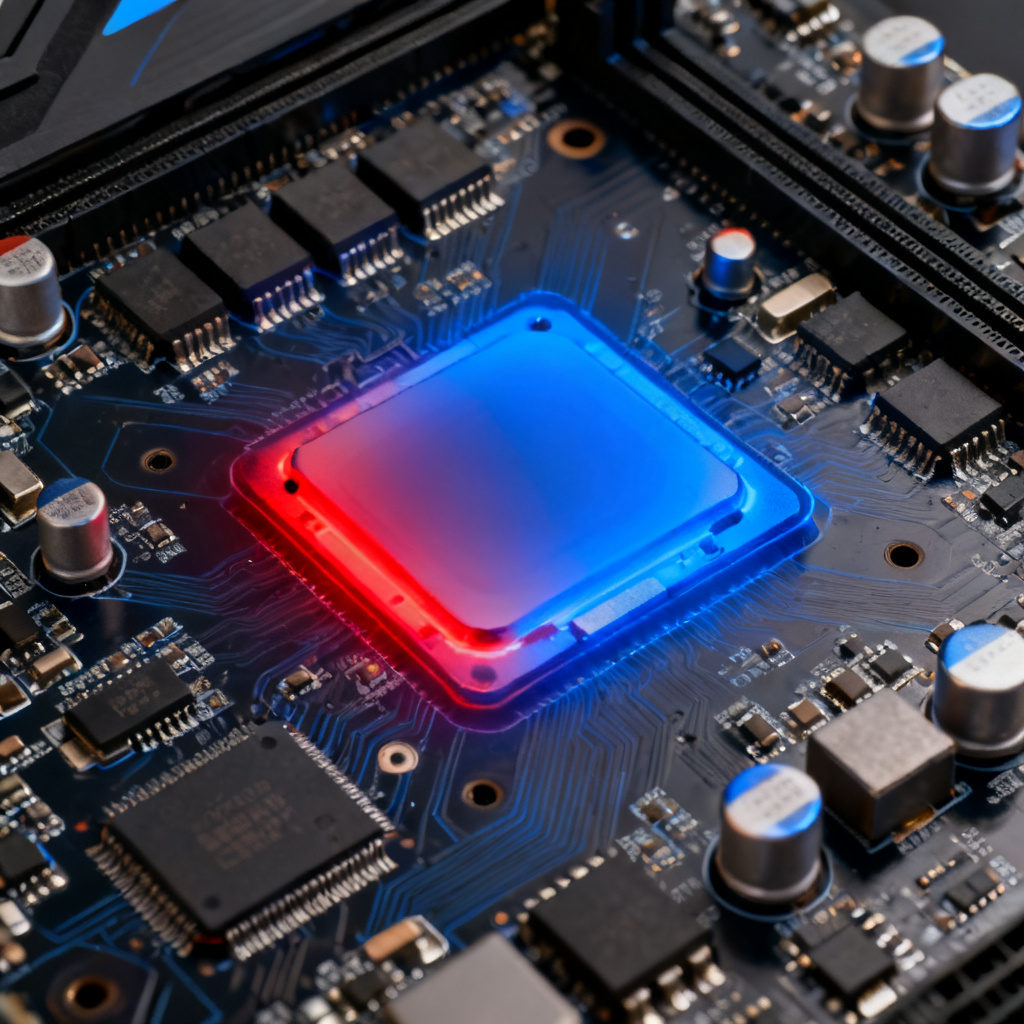 Voltage contour plot from DC drop simulation for power integrity PCB validation showing red to blue gradient